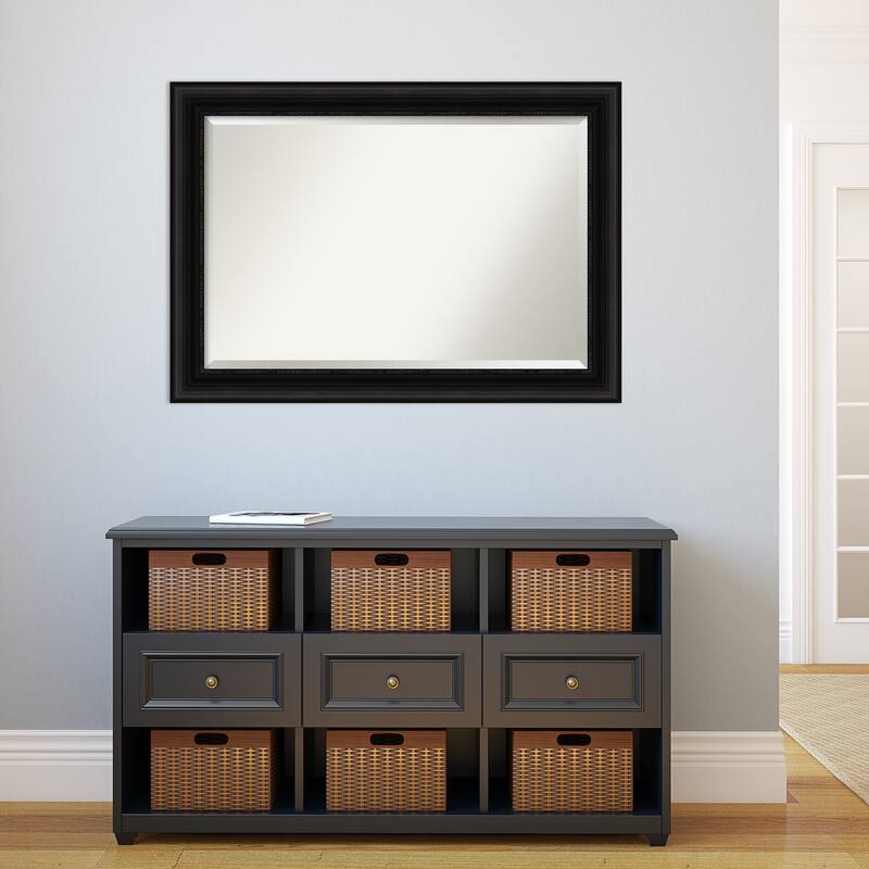 Beveled Wall Mirror - Parlor Black Frame