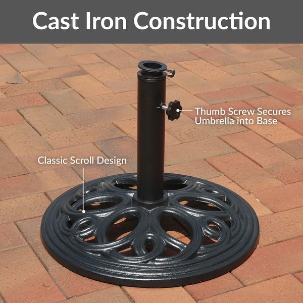 classic cast iron patio umbrella base Sunnydaze Decor 18