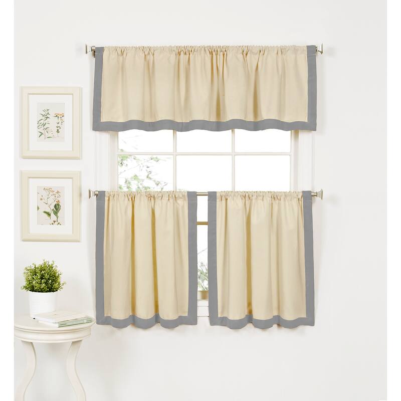 Wilton Colorblock Kitchen Window Tiers, Set of 2