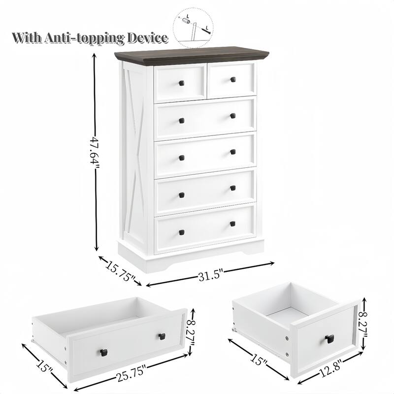 6 Drawers cabinet Tall Chest