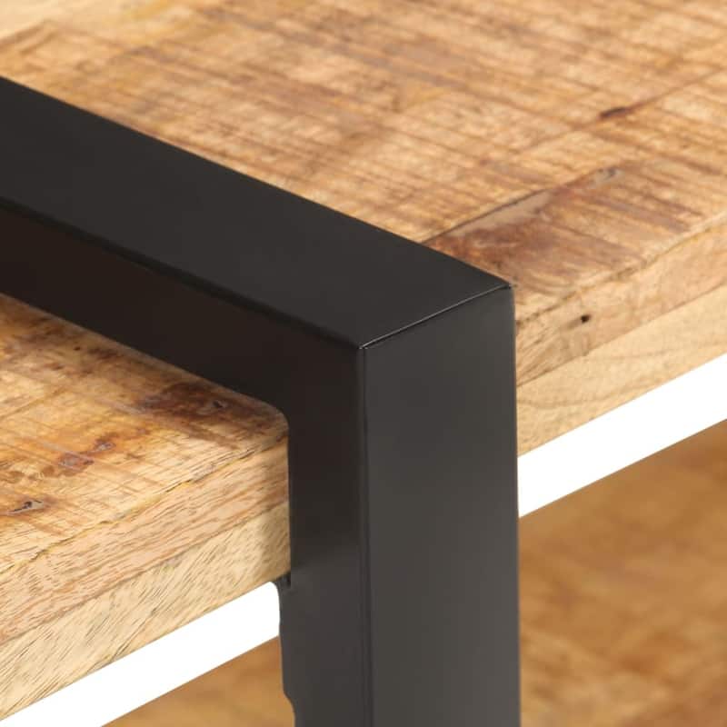vidaXL TV Stand 35.4"x15.7"x15.7" Rough Mango Wood