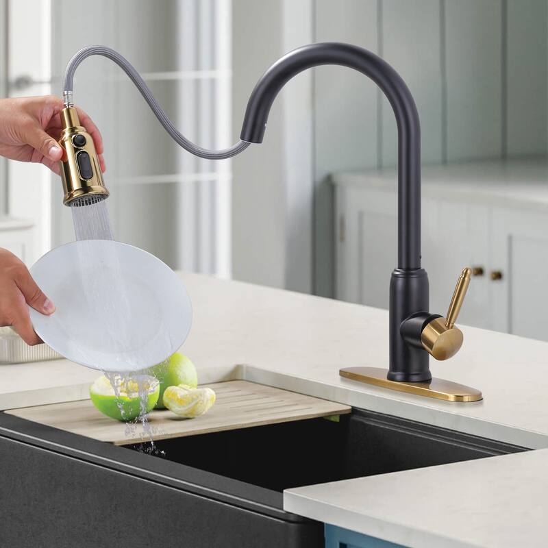 WOWOW Pull Down Sprayer Kitchen Faucet