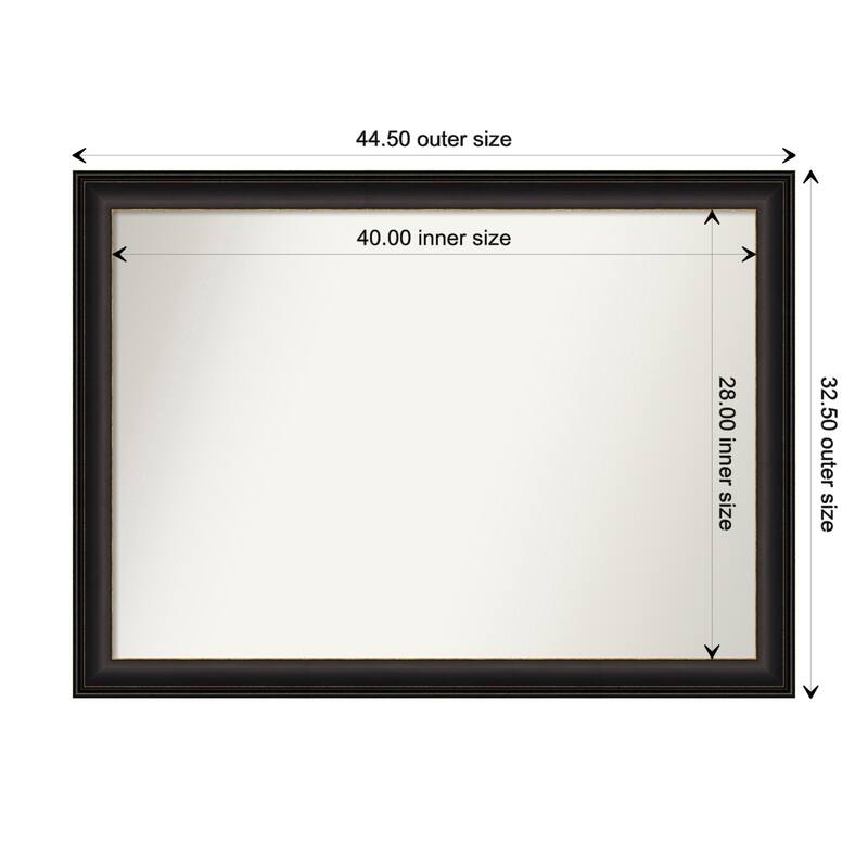 Trio Oil Rubbed Bronze Framed Non-Beveled Custom Wall Mirror, Bathroom Vanity Mirror - Outer Size: 44.5 x 32.5