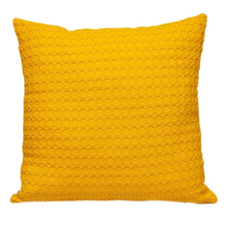 HomeRoots 20" Yellow Cotton Throw Pillow With Texture