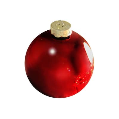 Shiny Finish Glass Christmas Ball Ornaments - 2" (50mm) - Burgundy - 28ct