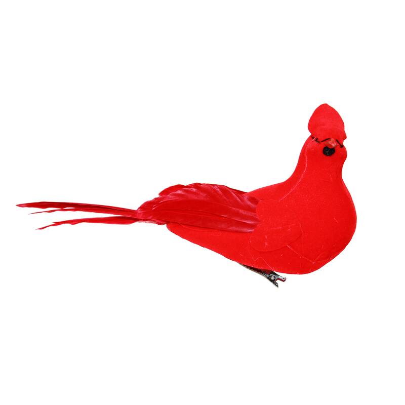 5" Artificial Christmas Red Cardinal with Metal Clip, Set of 6 - 5