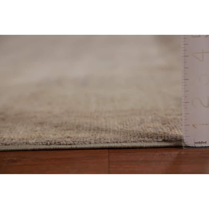 Hand Knotted Oriental 100% Wool Carpet Transitional All-Over Brown Oushak Area Rug - 19' 0'' X 13' 0''
