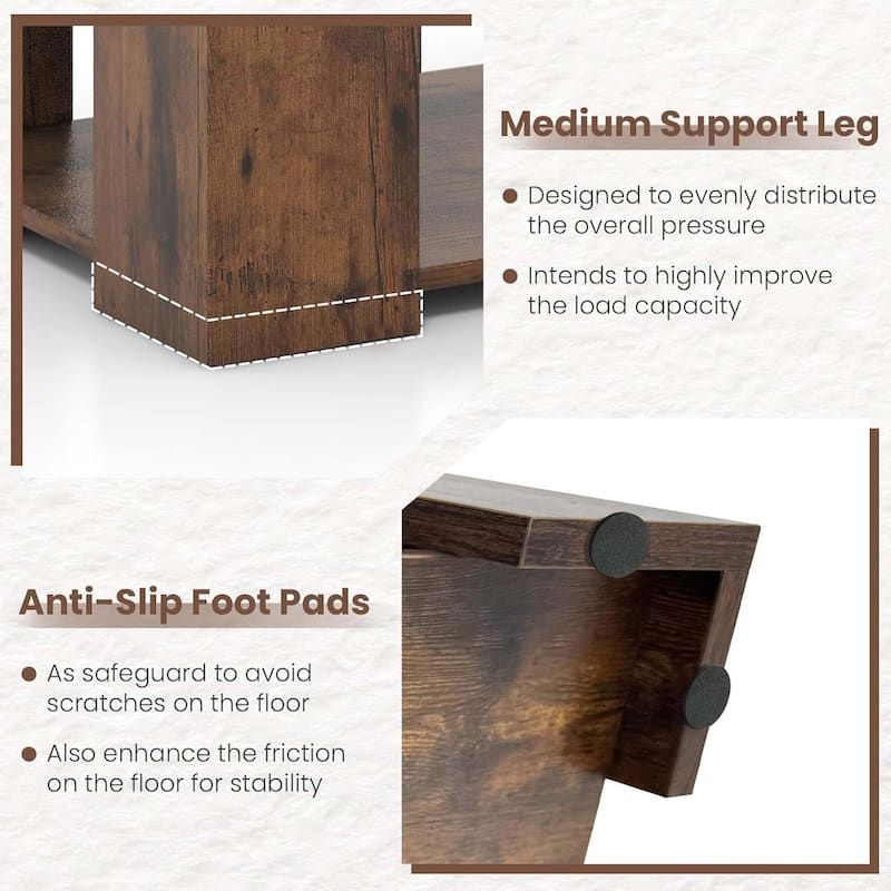 Modern Sofa Side Center Table Accent TV Stand w/Storage
