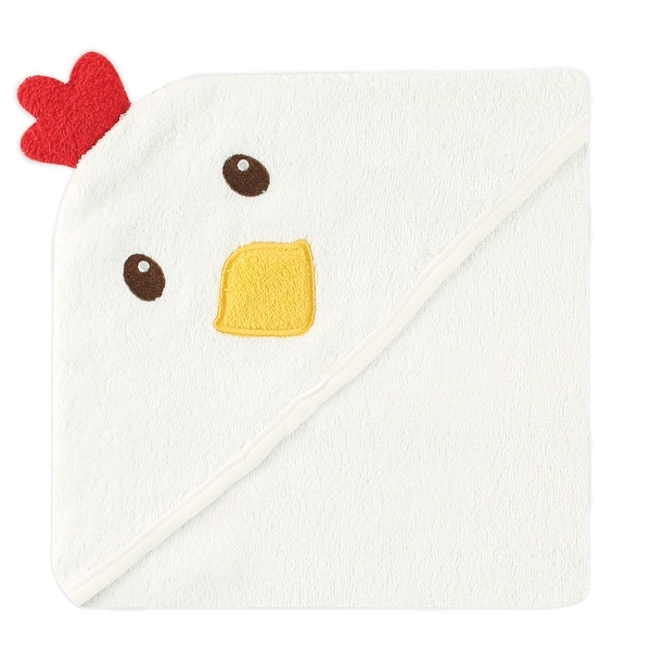 slide 1 of 1, Luvable Friends Baby Unisex Cotton Animal Face Hooded Towel, Chicken, One Size - Chicken - One Size One Size - Chicken