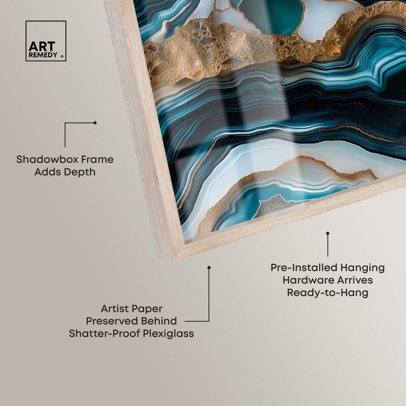 Teal Tectonic II Shadowbox by Art Remedy