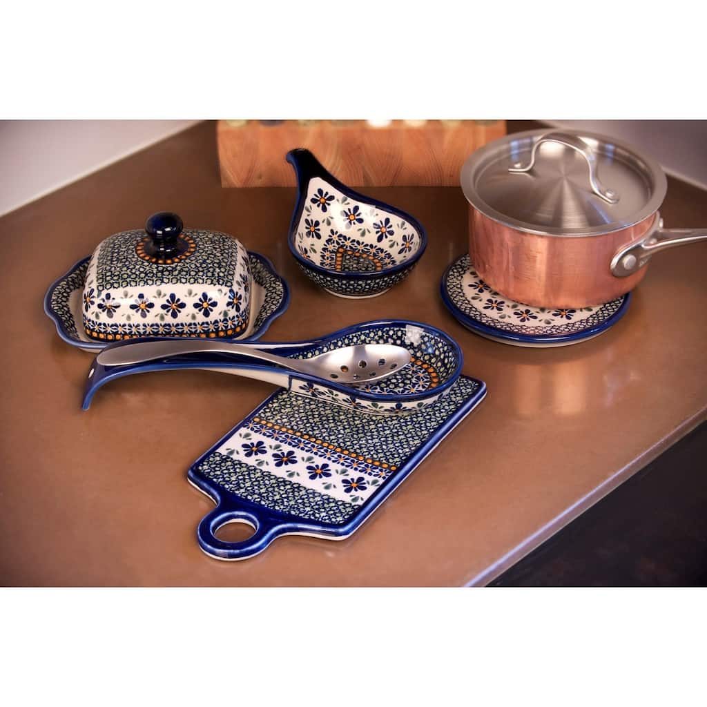 Blue Rose Polish Pottery 167 Zaklady Olive Dish