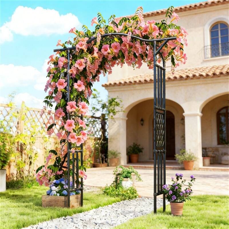 Garden arch, Plant Rack, Black - Metal