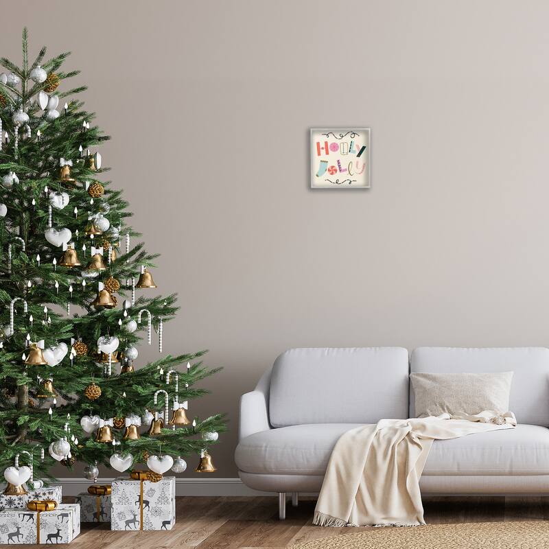 Stupell Holly Jolly Eclectic Holiday Framed Giclee Art Design By Sazerelli Designs