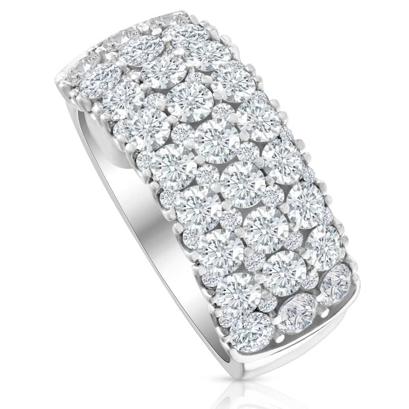 3Ct Lab Grown Diamond Wedding Ring 10k White Gold