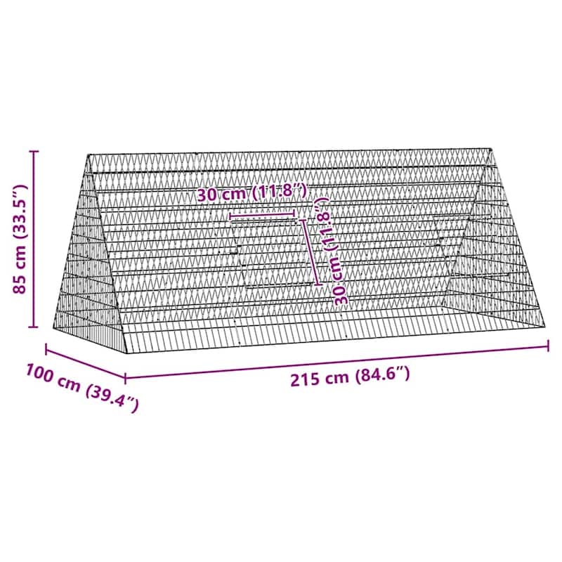 vidaXL Chicken Cage Silver in Galvanised Steel