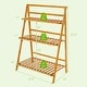 preview thumbnail 4 of 7, Costway 3 Tier Outdoor Bamboo Flower Pot Shelf Stand Folding Display