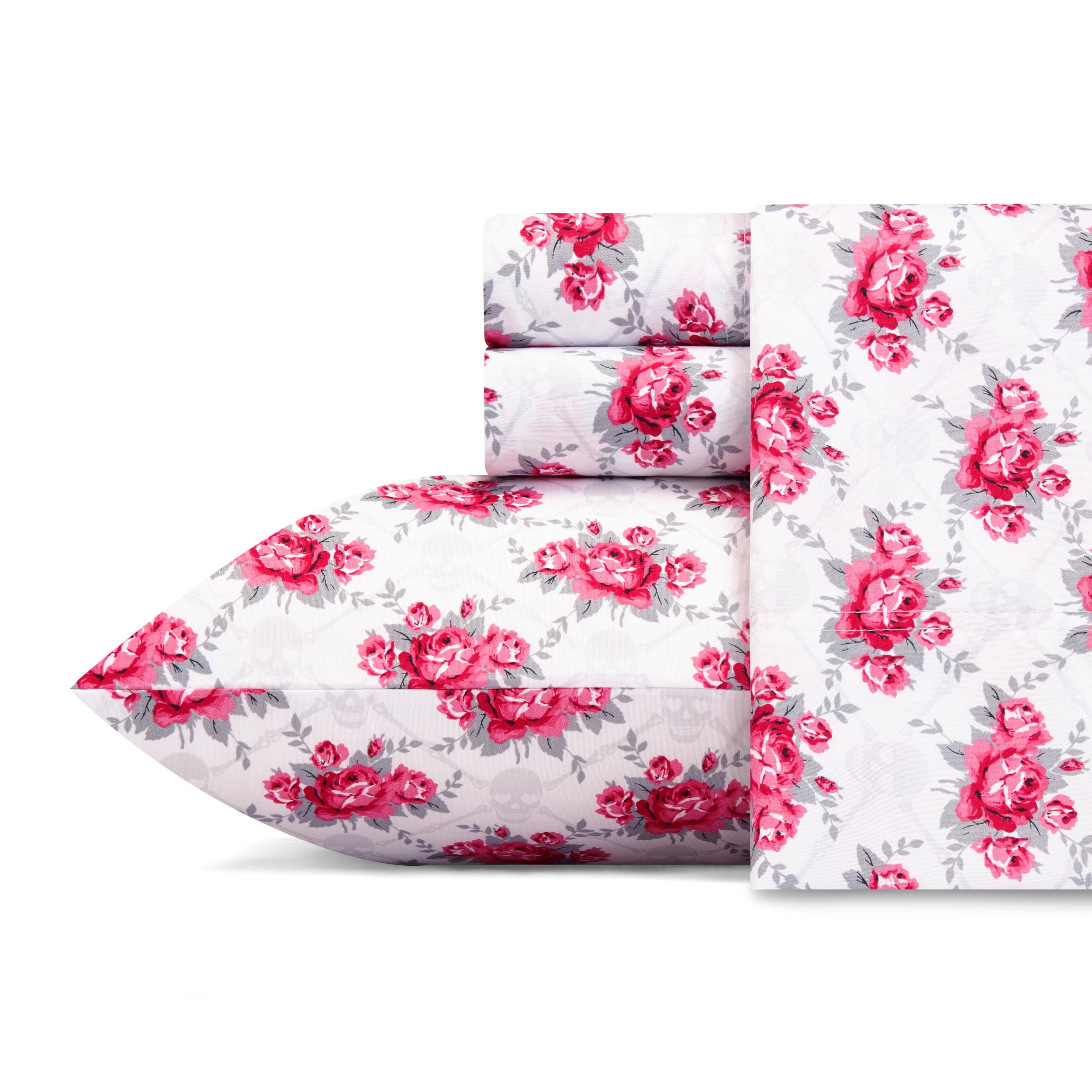Betsey Johnson Skull Rose Trellis Floral Sheet Set Wayfair Sheets & Pillowcases