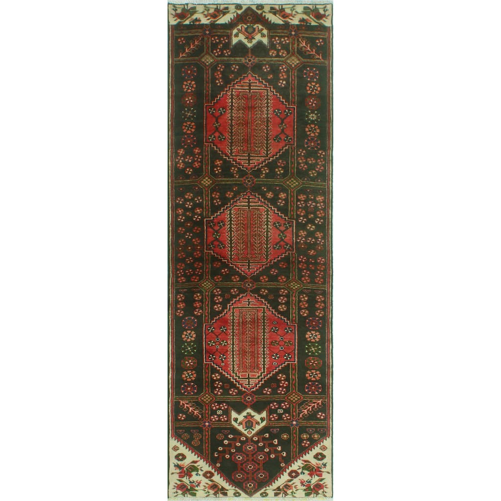 Fine Vintage Distressed Joycelyn Charcoal/Rust Runner - 2'9" x 8'6"