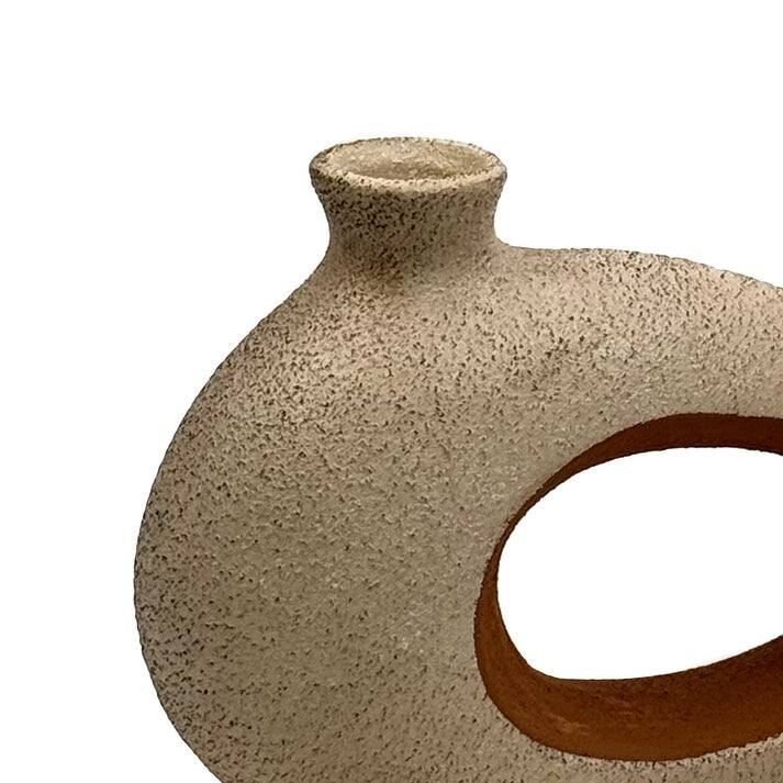 Set of Two Ancient Elegance Ceramic Vases in Brown