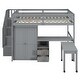 preview thumbnail 32 of 58, Full Size Multifunctional Loft Bed with Wardrobe With Shelves,A Side Desk With 2 Drawers,A Movable Table
