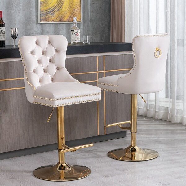 Velvet bar stools swivel discount