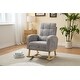 preview thumbnail 13 of 14, Accent Rocking Chair Rocking Chair with Solid Wood Legs, Upholstered Nursery Glider Rocker, Comfy Armchair with Side Pocket