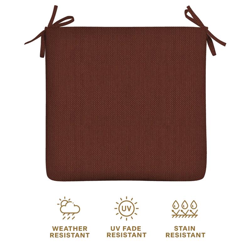 Outdoor Universal Seat Cushion (2-Pack) - 18" wide x 17.5" deep x 2.5" thick