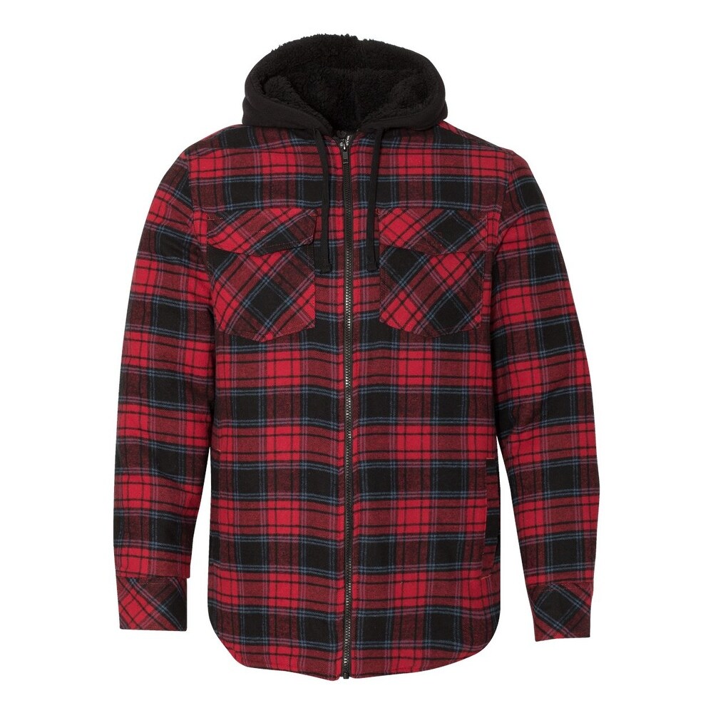 hooded flannel jacket with zipper