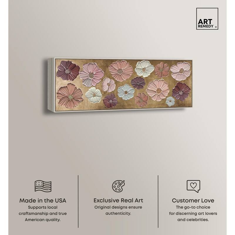Floral Impasto Muted Panoramic Canvas by Art Remedy
