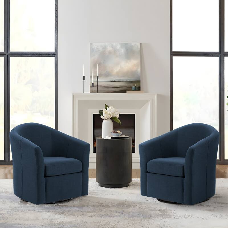 Anna 30"W Swivel Barrel Accent Chair Set of 2