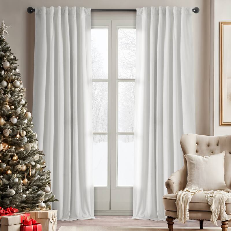 Exclusive Fabrics Heritage Plush Velvet Room Darkening Curtains (1 Panel) Luxury Velvet Curtains for Bedroom & Living Room.