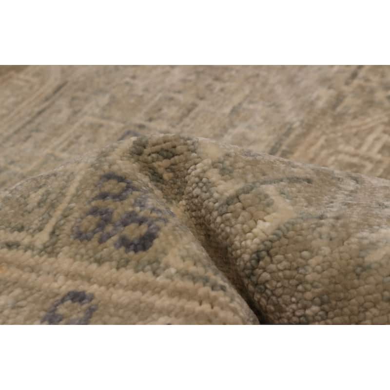 ECARPETGALLERY Hand-knotted Mamluk Khaki Wool Rug - 3' 8" x 4' 11"