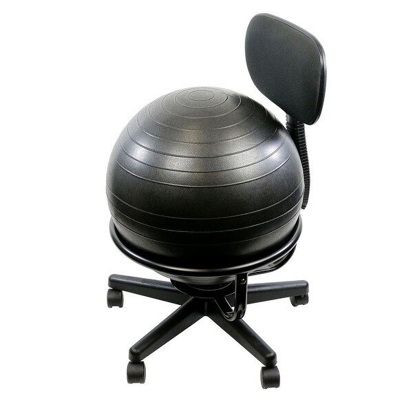 CanDo Ball Chair with Back no Arms Mobile with 18" Ball Metal 