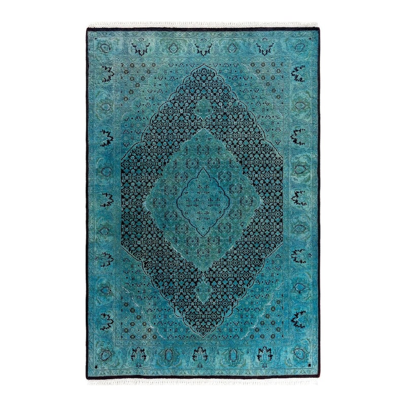 Contemporary Overdyed Wool Hand Knotted Area Rug - 4' 2" x 6' 2"