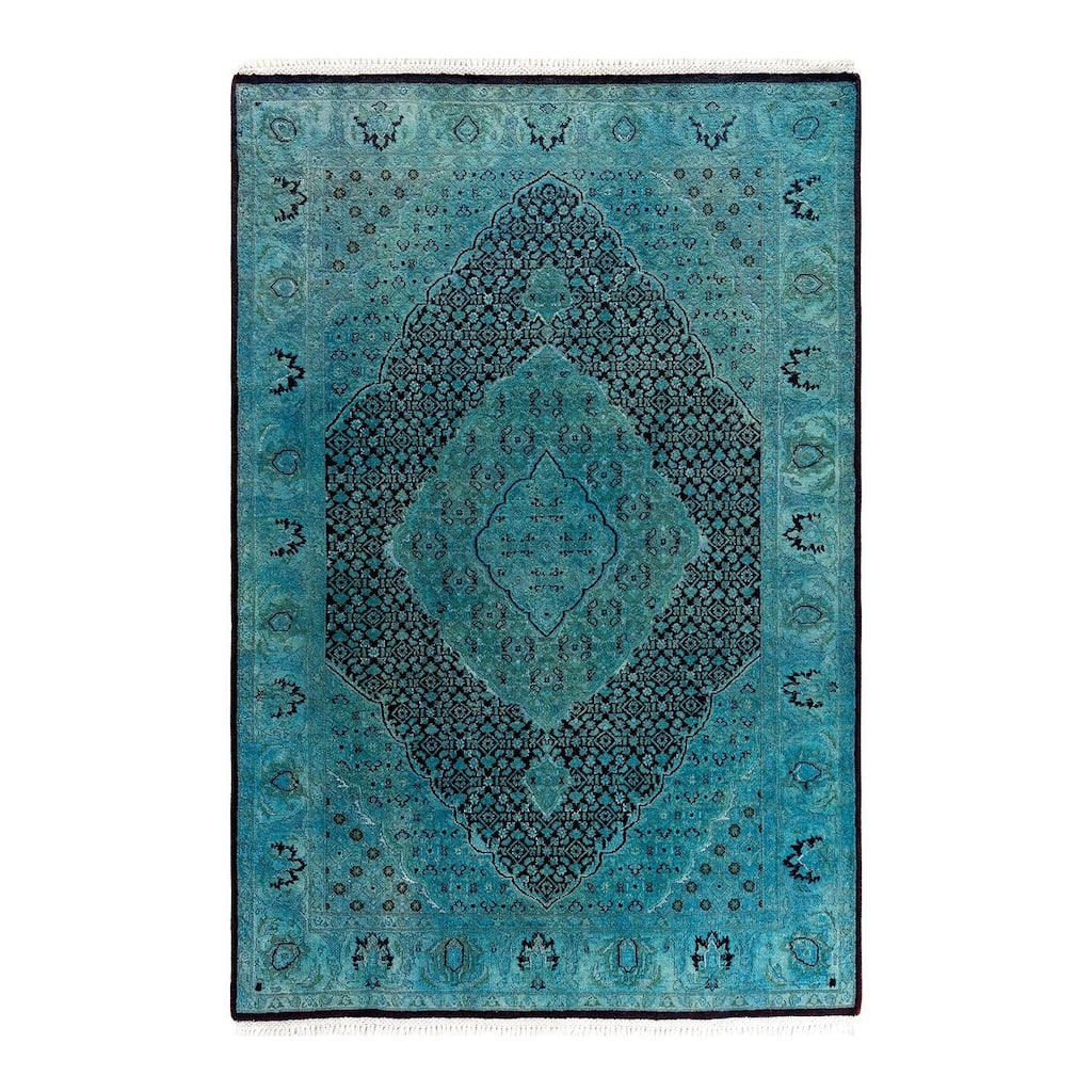 Contemporary Overdyed Wool Hand Knotted Area Rug - 4' 2" x 6' 2"