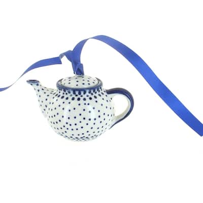 Blue Rose Polish Pottery D077 Manufaktura Teapot Ornament