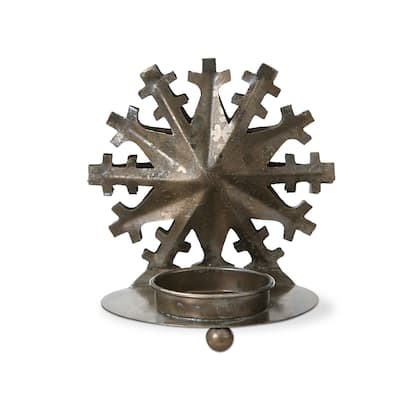 Winter Snowflake Iron Metal Tealight Candle Holder