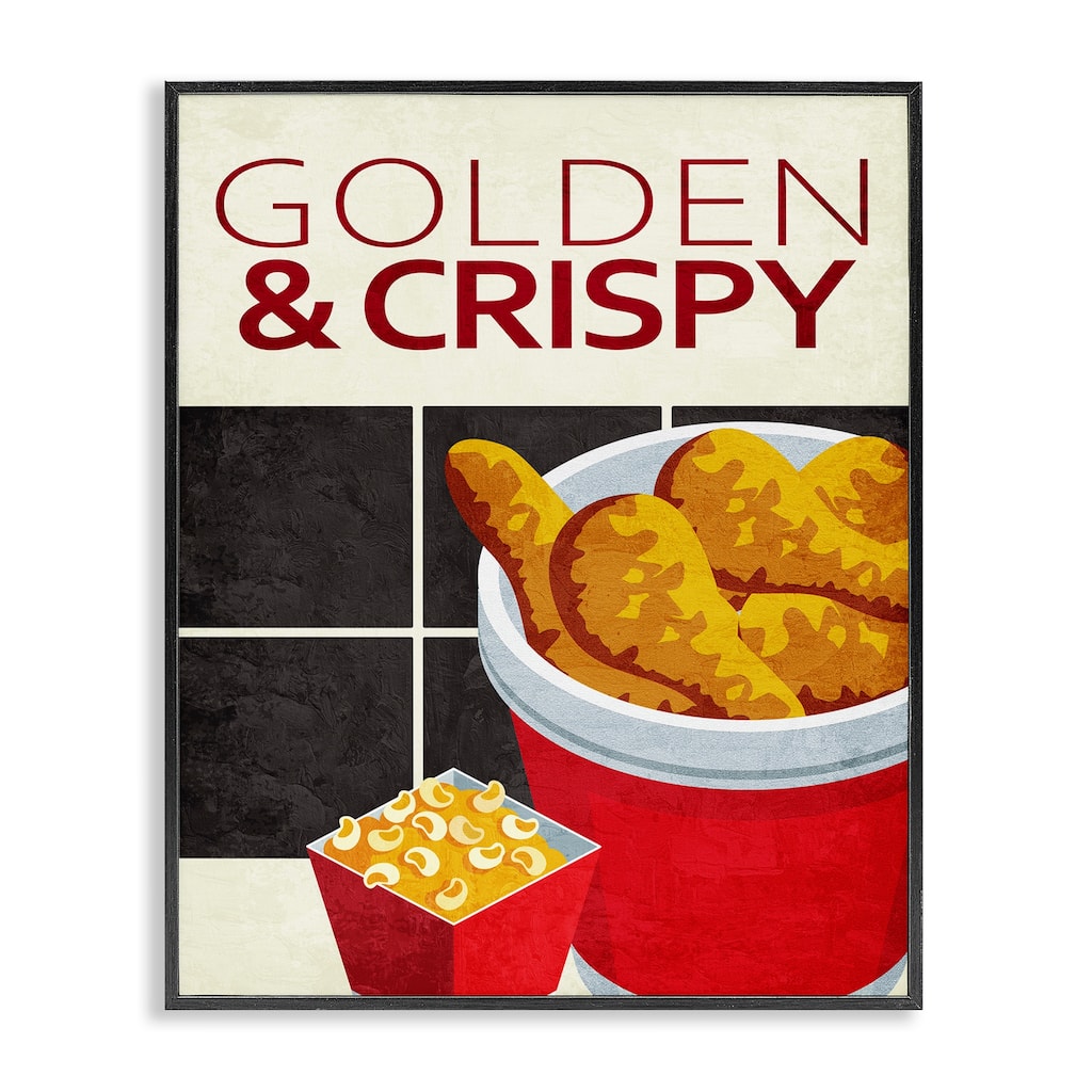 Stupell Golden & Crispy Fried Food Framed Giclee Art Design By Kim Allen