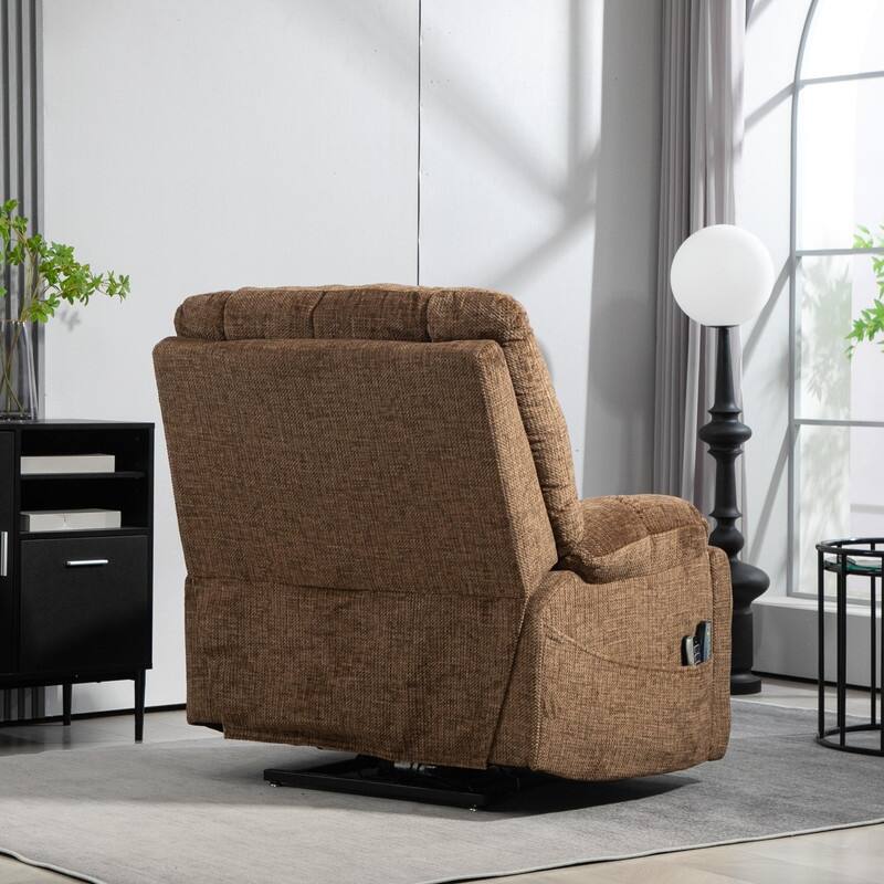 Flatship 4 Motors Power Lift Recliner,Adjustable Headrest Oversized Recliner Chair with Heat/Massage