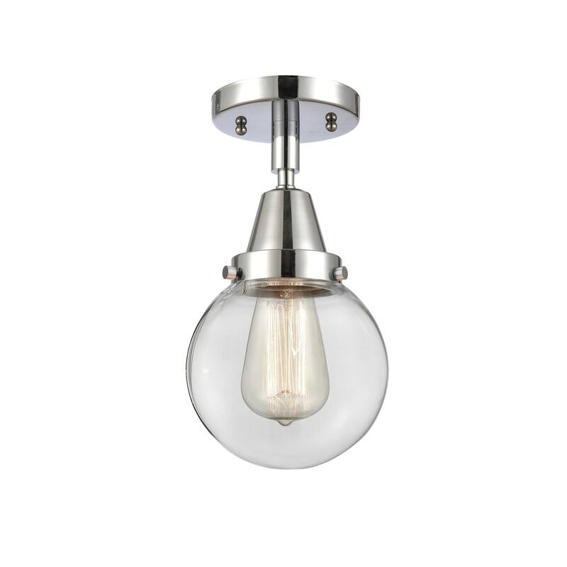 Innovations Lighting 447-1C-11-6 Beacon Flush Mount Beacon 6" Wide - Polished Chrome / Clear