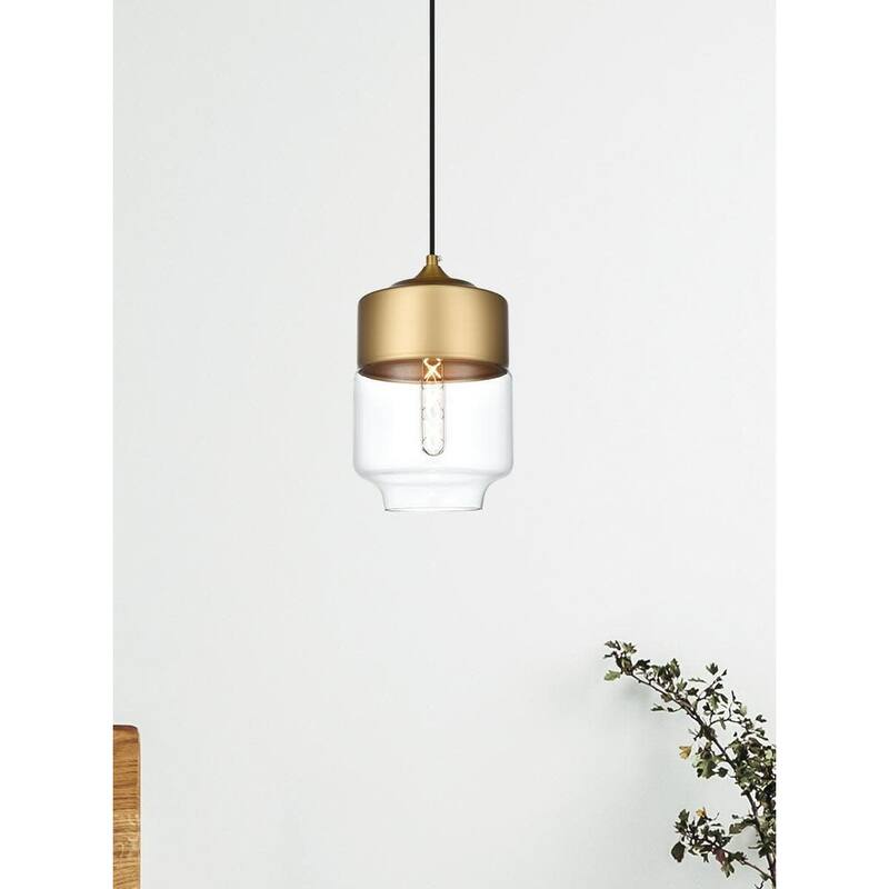 Elegant Lighting Ashwell Single Light 7" Wide Mini Pendant with Clear