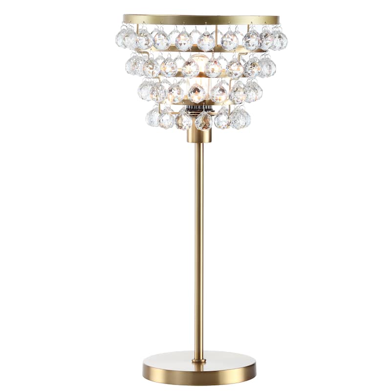 Jemma 25" Crystal/Metal Table Lamp, Bronze/Clear by JONATHAN Y
