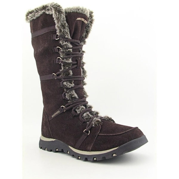 Skechers Grand Jams-Unlimited Women Round Toe Suede Brown Snow Boot
