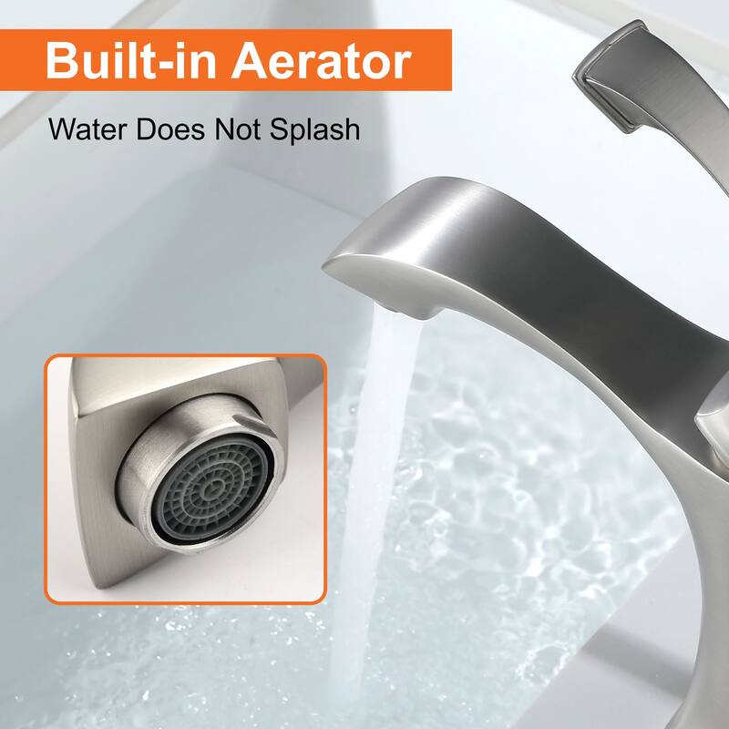 Single Hole Bathroom Sink Faucet Single Handle Bathroom Faucet Modern Lavatory Basin Vanity Tap With Valve, NO DRAIN