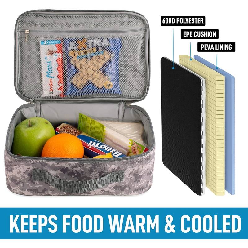 Zulay Kitchen Kids Insulated Lunch Bag with Spacious Compartment and Built-In Handle