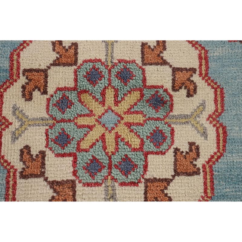 All-Over Blue Oushak Oriental Area Rug Handmade Wool Carpet - 9'2" x 11'9"