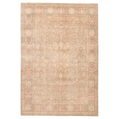 ECARPETGALLERY Hand-knotted Antalya Vintage Taupe Wool Rug - 7'9 x 11'3