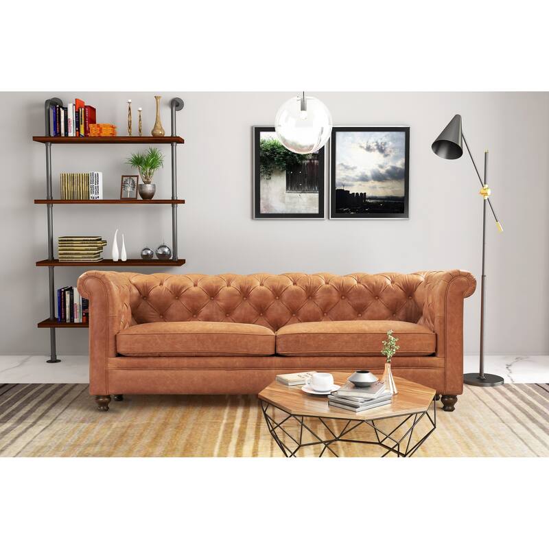Poly & Bark Lyon 87" Sofa - Full Grain Genuine Italian Leather