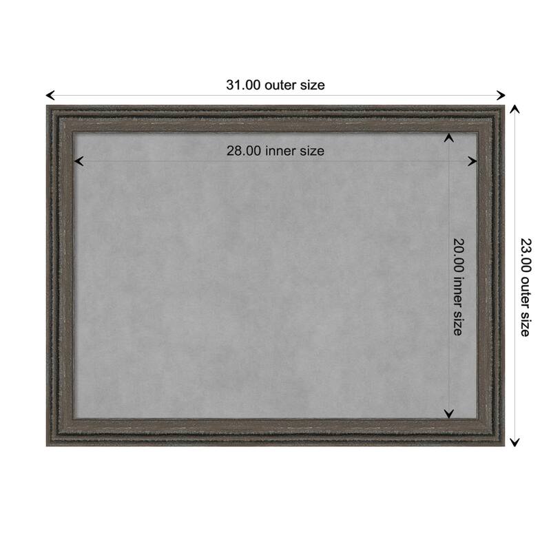 Amanti Art Upcycled Brown Grey Framed Magnetic Board - Board Size 28x20