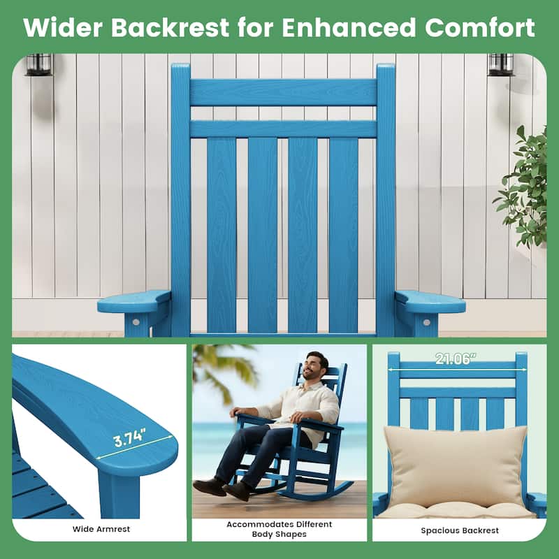 Modern High-Back Rocking Adirondack Chair All Weather